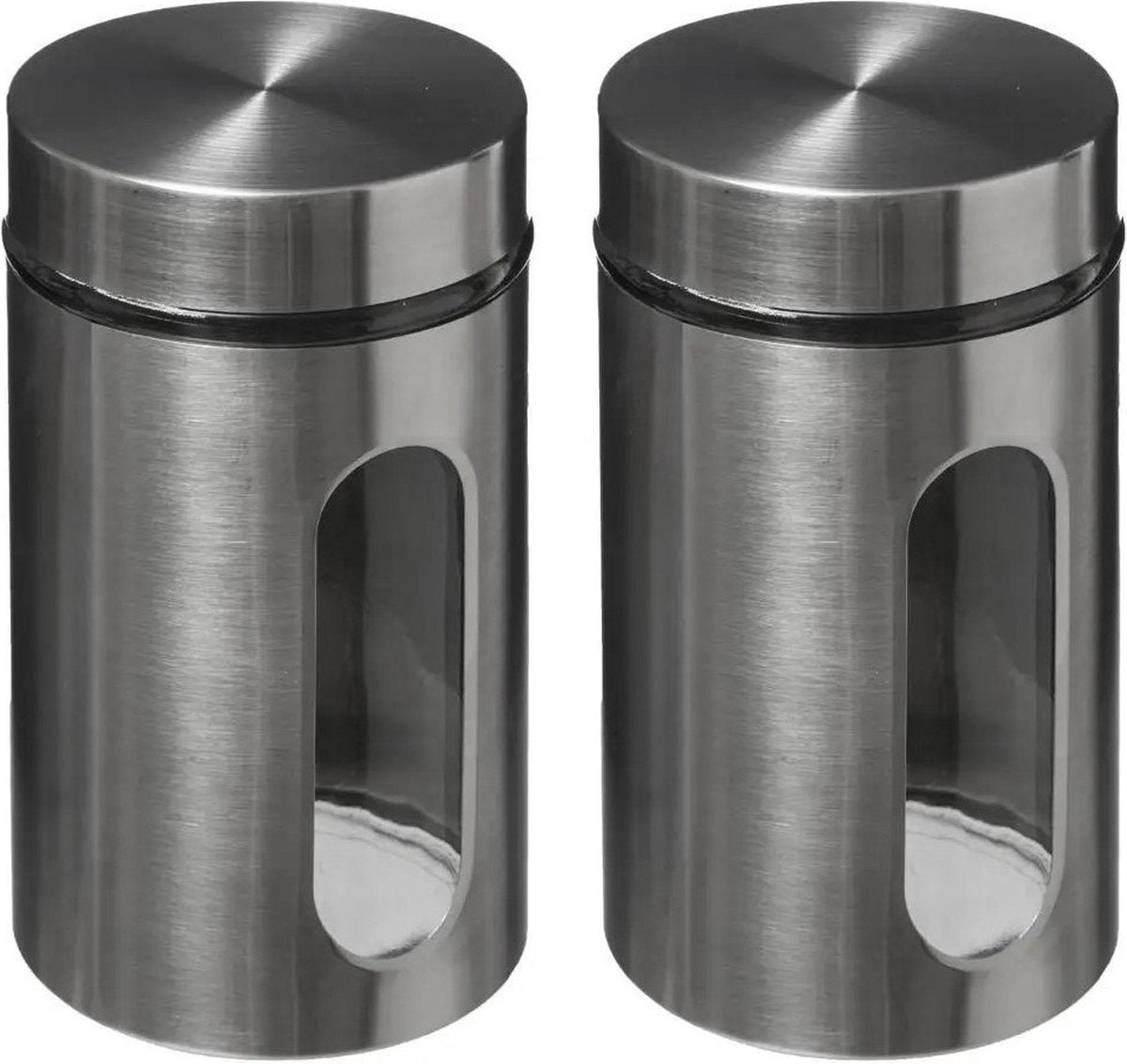 Bocaux de conservation en verre - chrome brossé / noir mat 0.9L