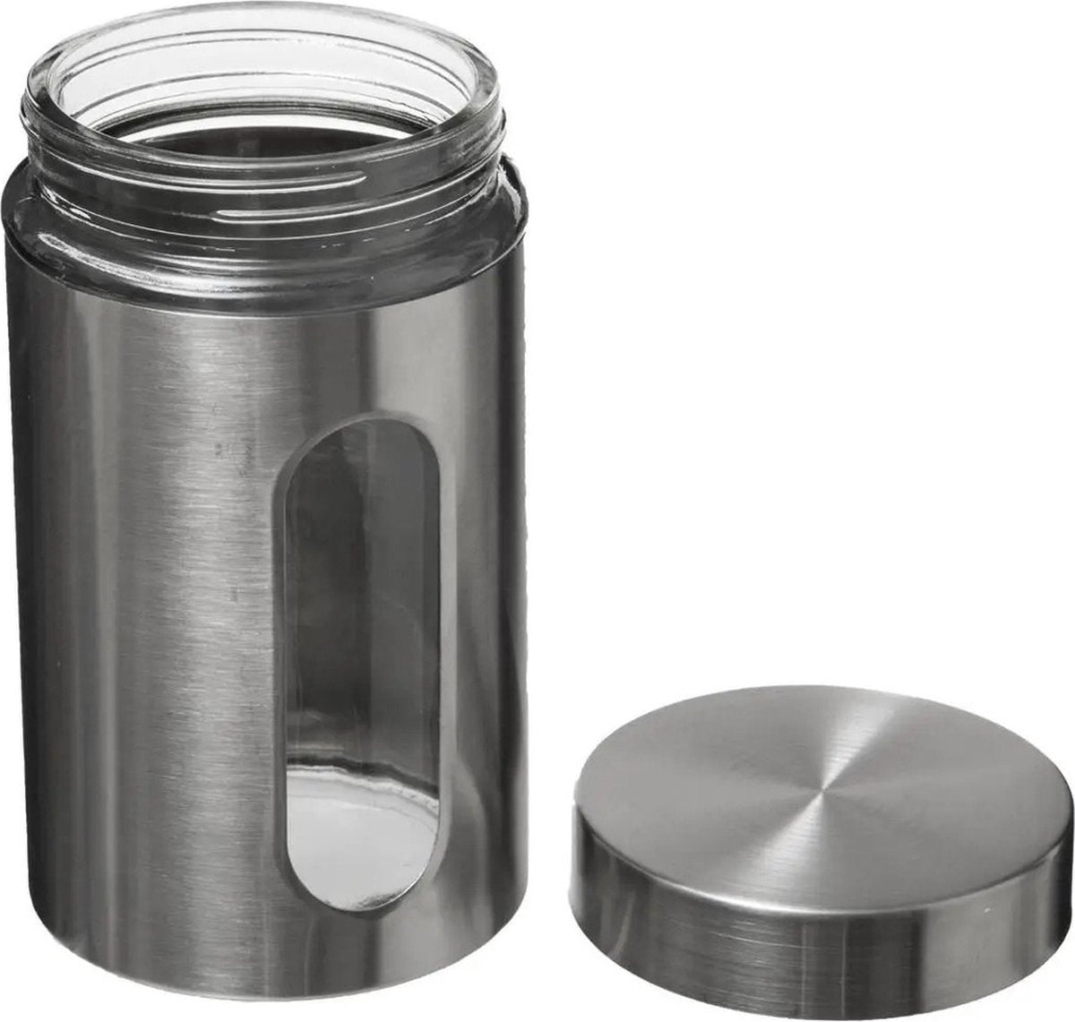 Bocaux de conservation en verre - chrome brossé / noir mat 0.9L