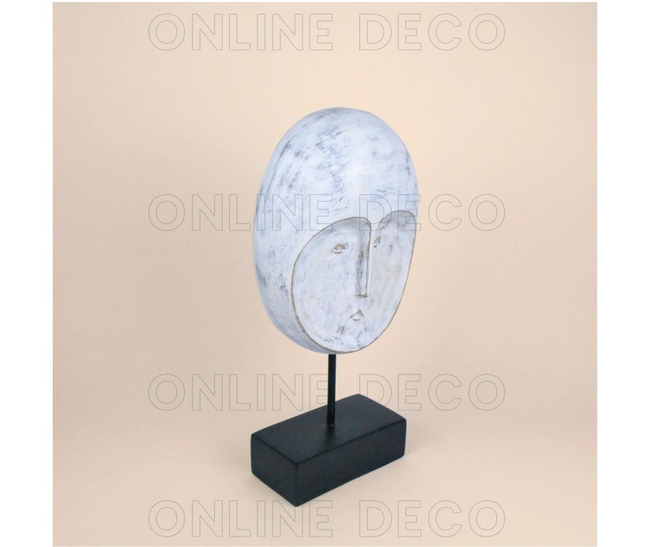 Art tribal - 4 sculptures de têtes africaines blanches رؤوس إفريقية