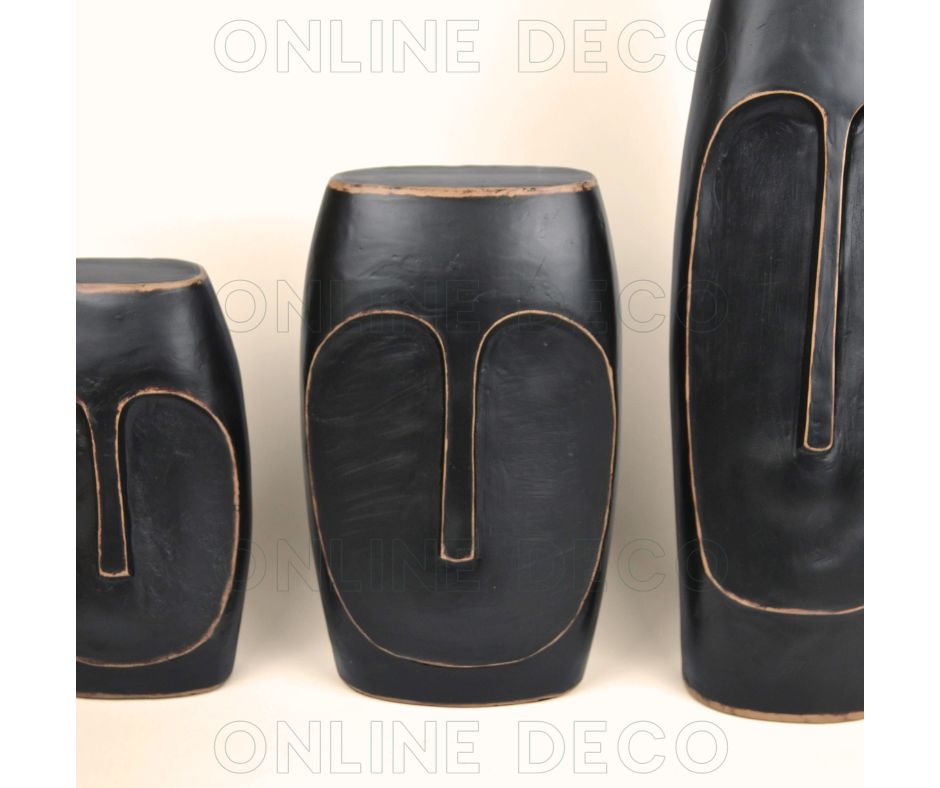 Ensemble de 3 têtes africaines couleur noire رؤوس نحتية