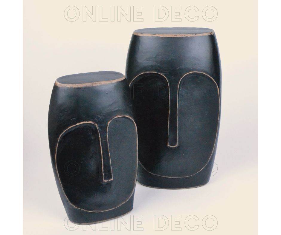 Ensemble de 3 têtes africaines couleur noire رؤوس نحتية