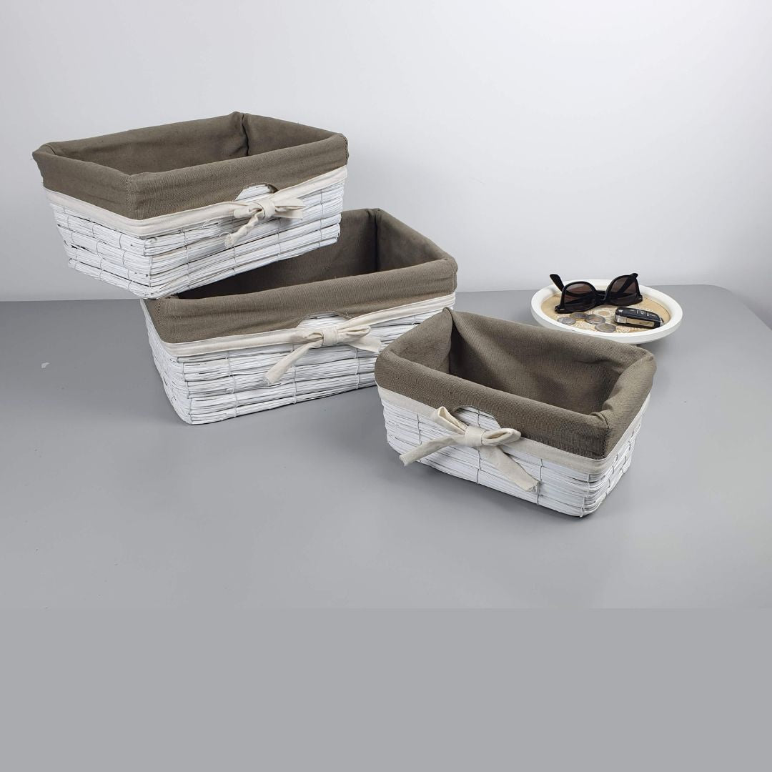 Paniers en osier blanc