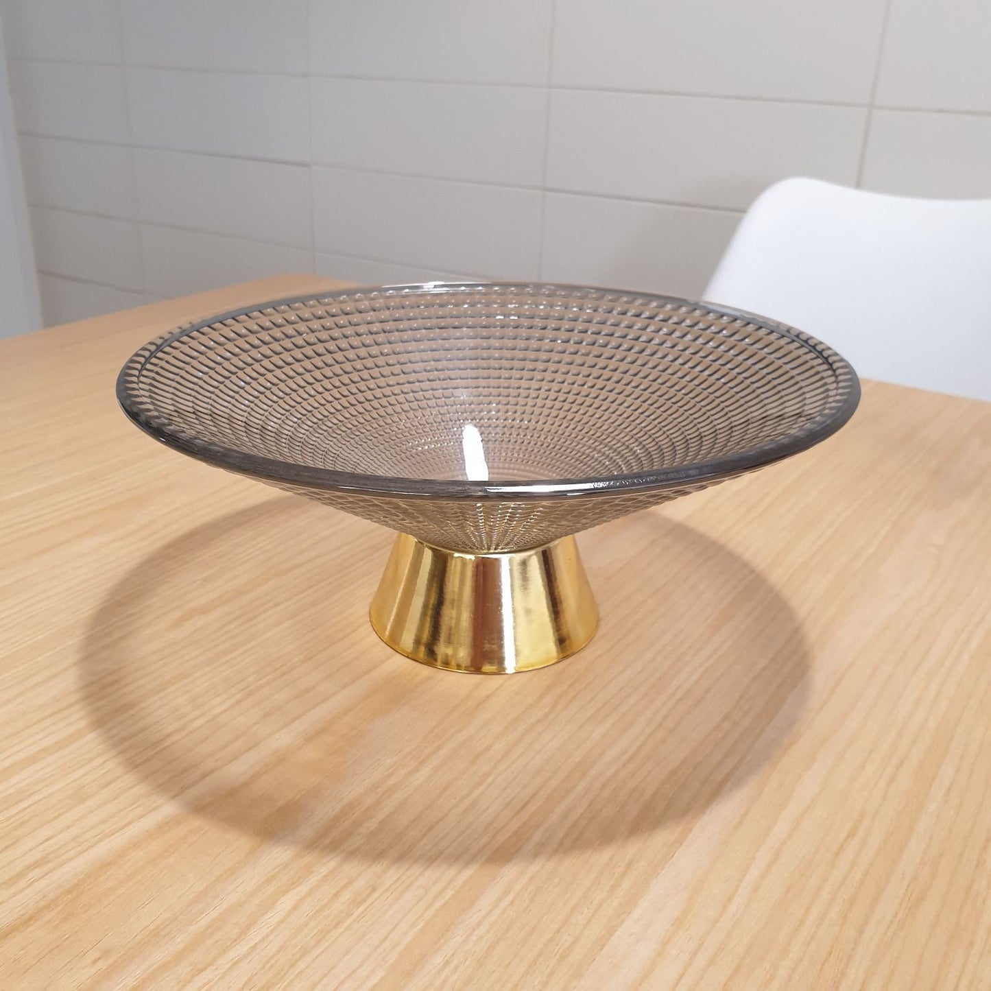 LIQUIDATION Coupe à Fruits en Verre avec Base Dorée 🎁🏡 طبق الفاكهة الزجاجي 🍇🍓🥝