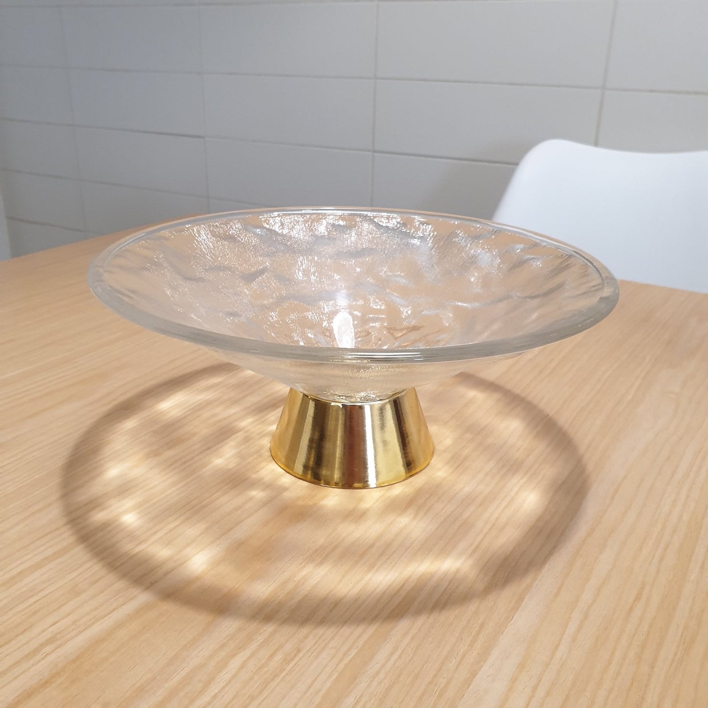 LIQUIDATION Coupe à Fruits en Verre avec Base Dorée 🎁🏡 طبق الفاكهة الزجاجي 🍇🍓🥝