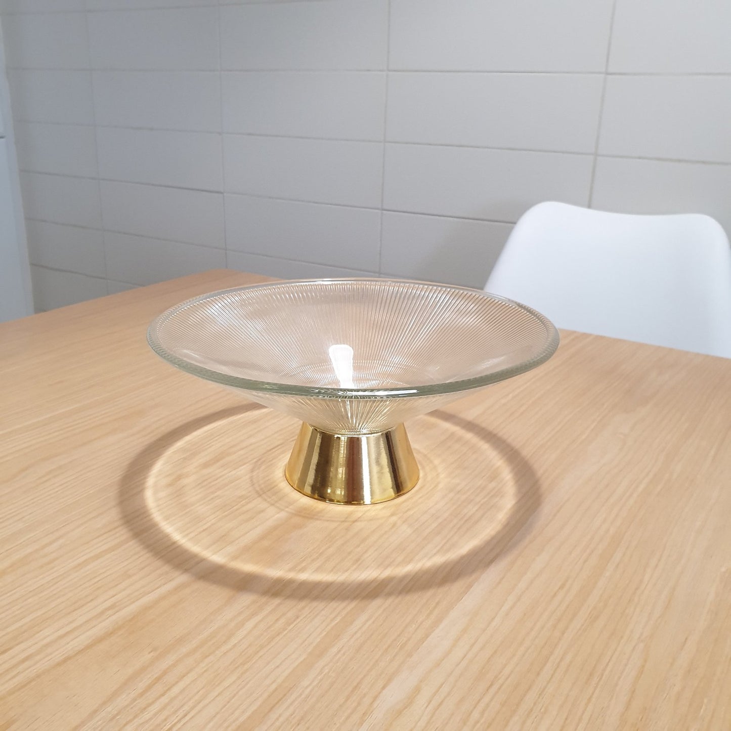 LIQUIDATION Coupe à Fruits en Verre avec Base Dorée 🎁🏡 طبق الفاكهة الزجاجي 🍇🍓🥝