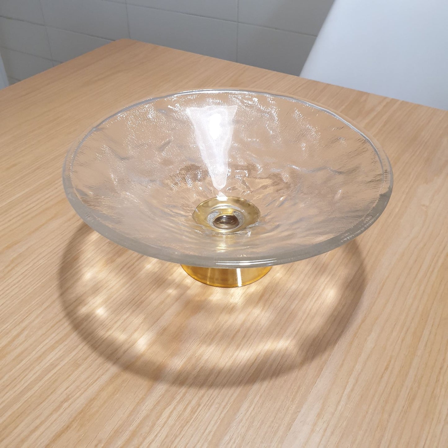 LIQUIDATION Coupe à Fruits en Verre avec Base Dorée 🎁🏡 طبق الفاكهة الزجاجي 🍇🍓🥝