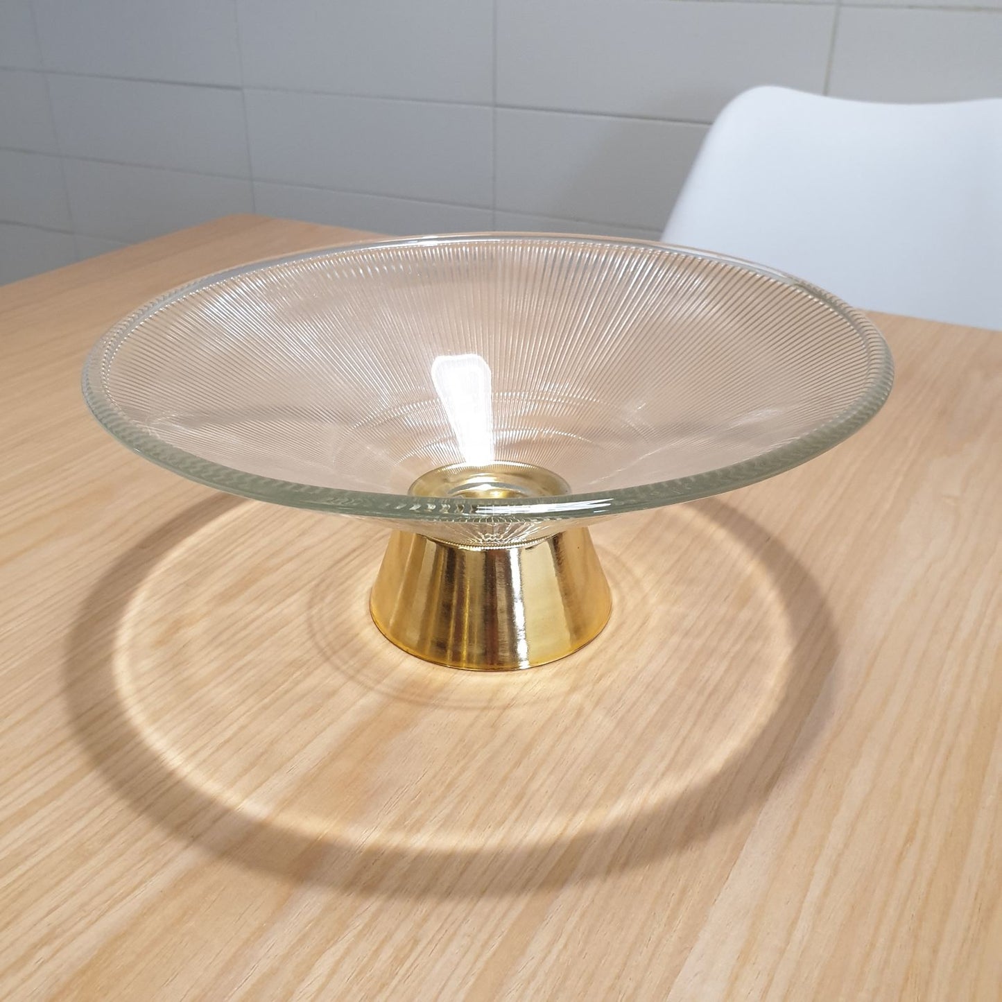 LIQUIDATION Coupe à Fruits en Verre avec Base Dorée 🎁🏡 طبق الفاكهة الزجاجي 🍇🍓🥝