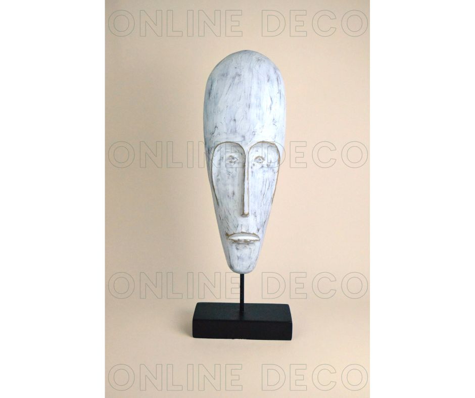 Art tribal - 4 sculptures de têtes africaines blanches  رؤوس إفريقية