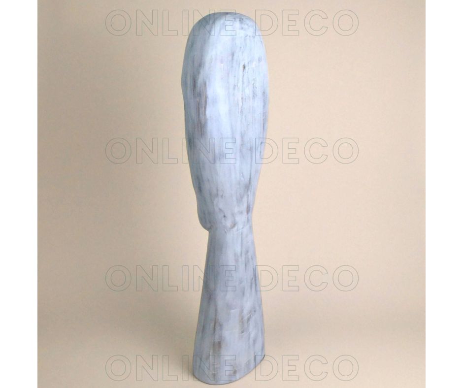 Art tribal - 4 sculptures de têtes africaines blanches  رؤوس إفريقية