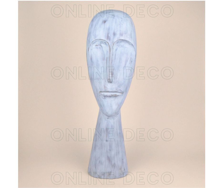 Art tribal - 4 sculptures de têtes africaines blanches  رؤوس إفريقية