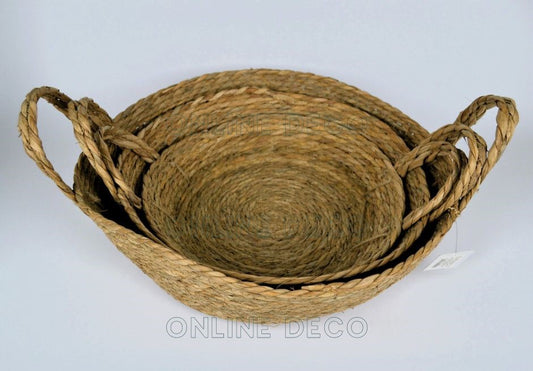 Paniers de rangement en jonc de mer tissé  سلال التخزين مصنوعة من الأعشاب البحرية