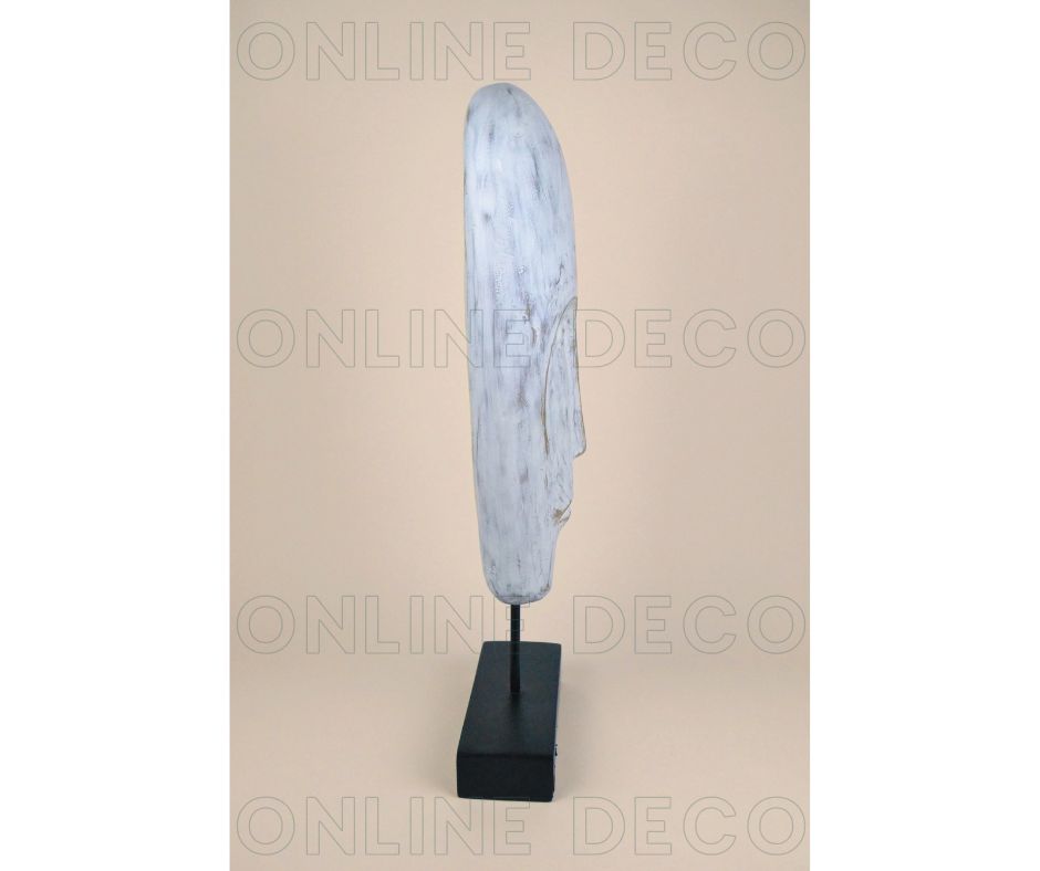Art tribal - 4 sculptures de têtes africaines blanches  رؤوس إفريقية