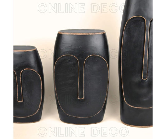 Ensemble de 3 têtes africaines couleur noire  رؤوس نحتية