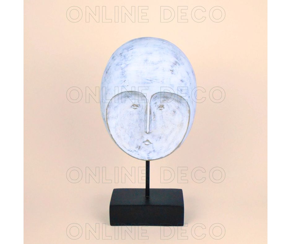 Art tribal - 4 sculptures de têtes africaines blanches  رؤوس إفريقية