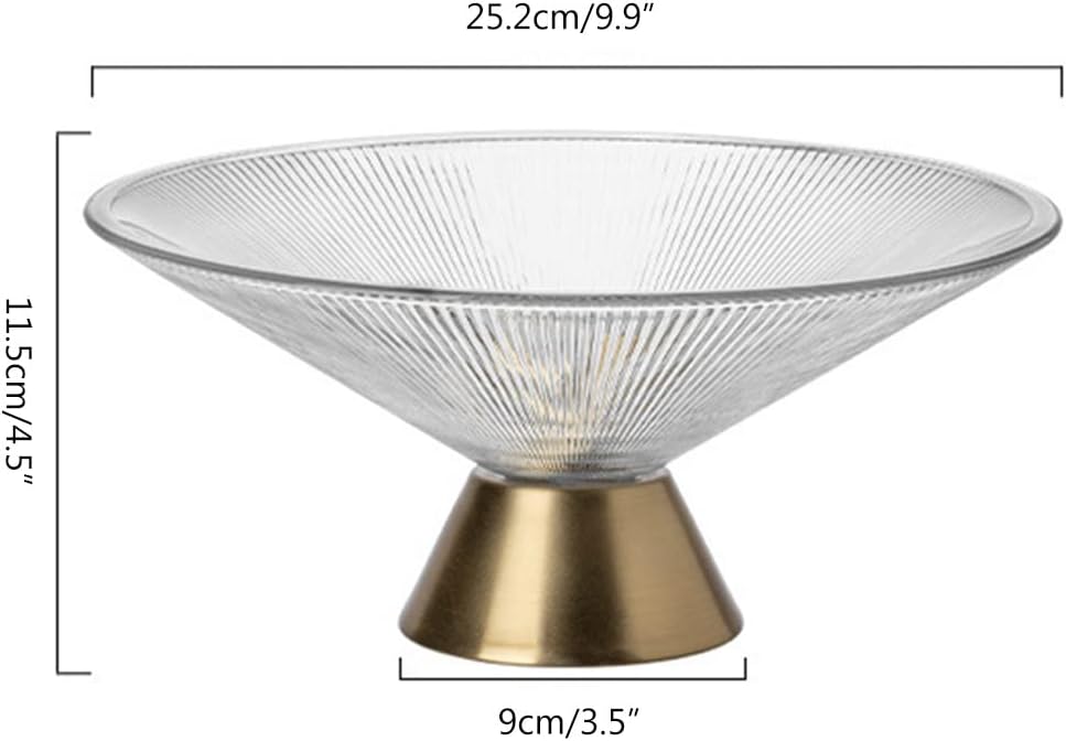 LIQUIDATION Coupe à Fruits en Verre avec Base Dorée 🎁🏡 طبق الفاكهة الزجاجي 🍇🍓🥝