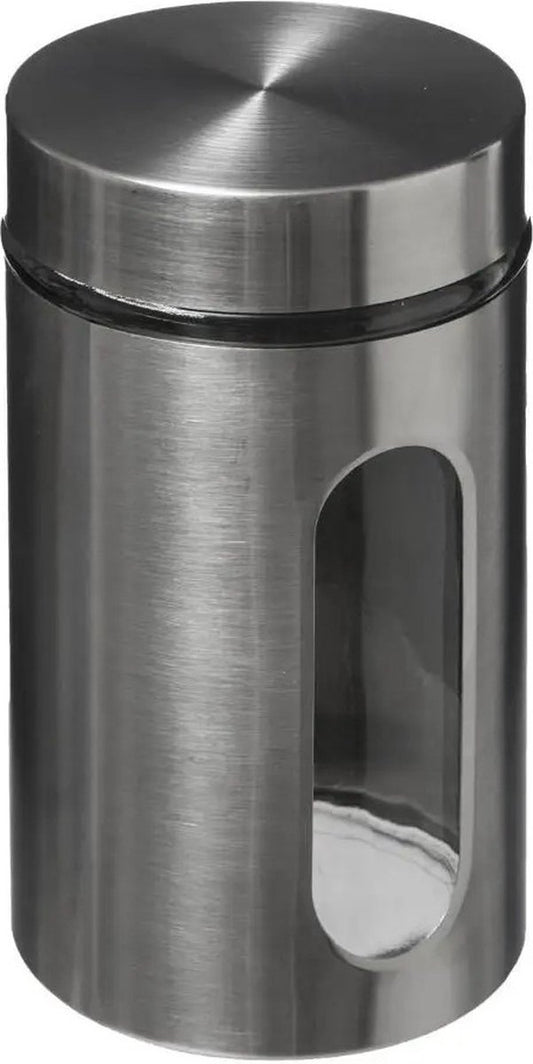 Bocaux de conservation en verre - chrome brossé / noir mat 0.9L