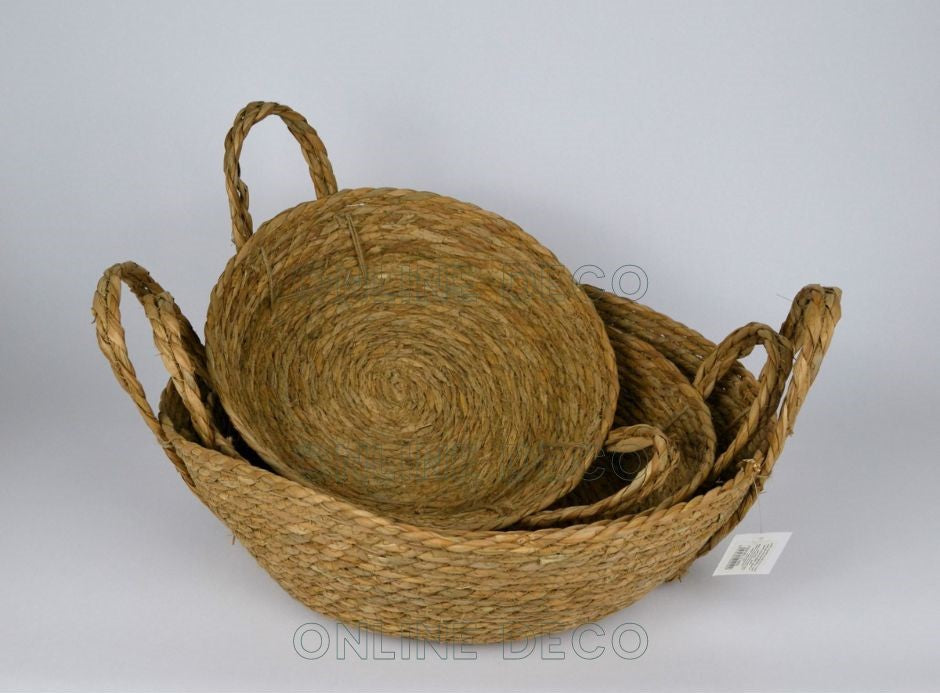 Paniers de rangement en jonc de mer tissé  سلال التخزين مصنوعة من الأعشاب البحرية