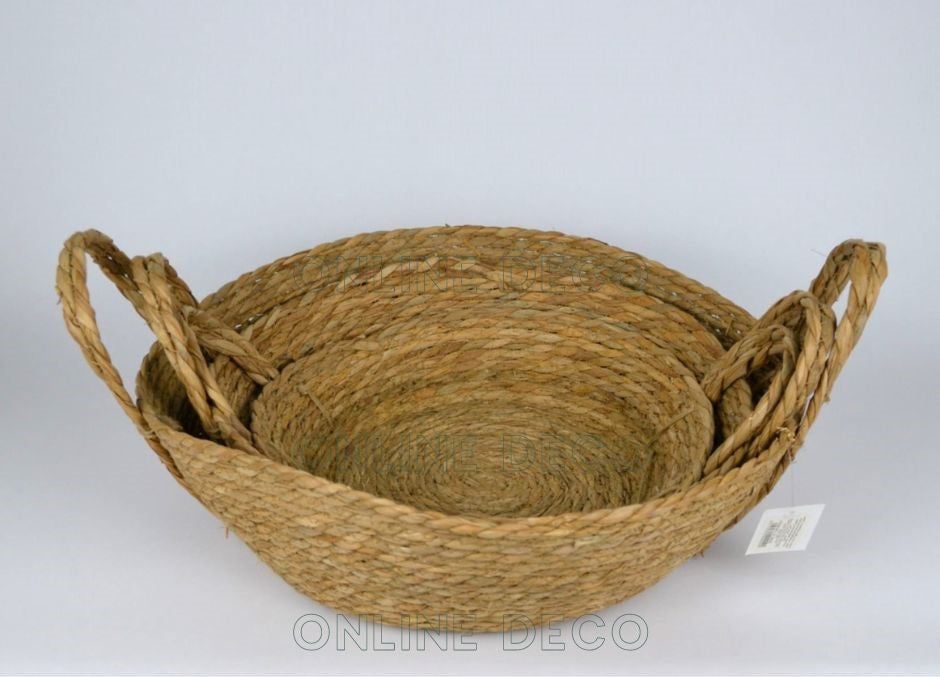 Paniers de rangement en jonc de mer tissé  سلال التخزين مصنوعة من الأعشاب البحرية