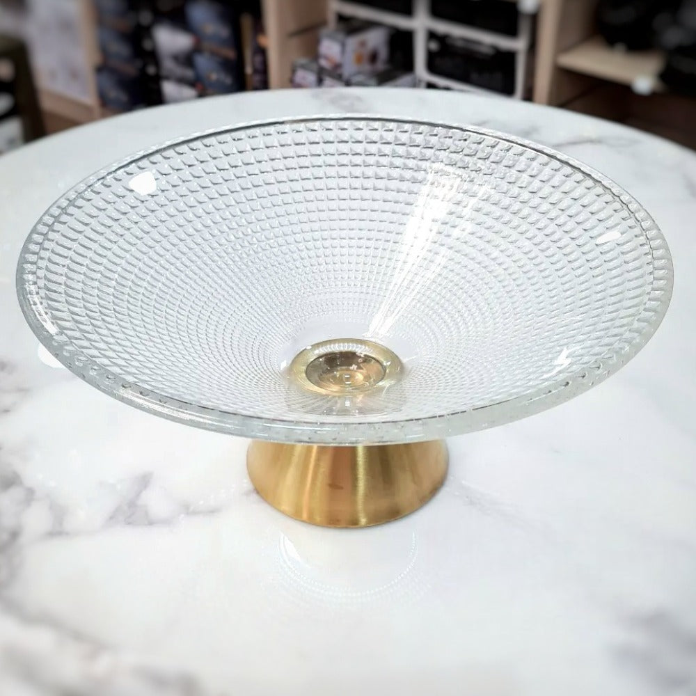 LIQUIDATION Coupe à Fruits en Verre avec Base Dorée 🎁🏡 طبق الفاكهة الزجاجي 🍇🍓🥝